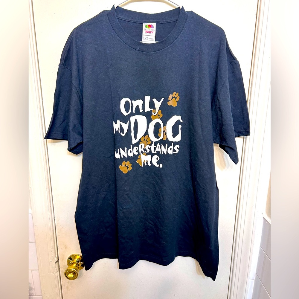 XL "Only My Dog Understands Me" Black Tshirt